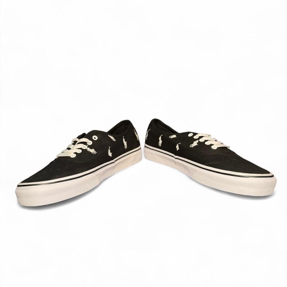 Polo Ralph Lauren Men’s Keaton Allover Pony black/white Canvas Sneakers Sz 11.5 - Picture 6 of 8